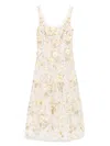 Needle & Thread Womens Florine Embroidered Woven Midi Dress Cream In Neutrals