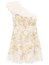 Needle & Thread Posy Pirouette Floral-embroidered Tulle Mini Dress In Neutrals