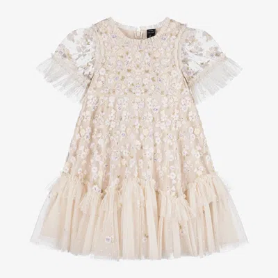Needle & Thread Kids' Girls Ivory Tulle Primrose Dress