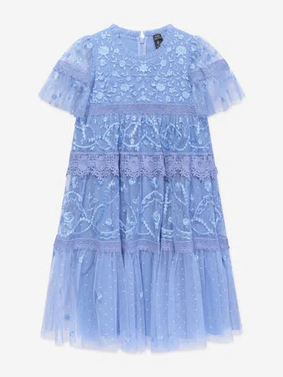 Needle & Thread Babies' Girls Midsummer Lace Dress In Blue
