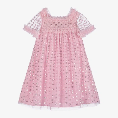Needle & Thread Kids' Girls Pink Sequin Tulle Dress