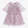 NEEDLE & THREAD GIRLS LILAC PINK TULLE & SEQUIN DRESS
