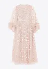 Needle & Thread Glisten Sequined Midi Dress In Rose Gold