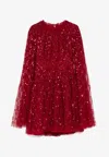 Needle & Thread Heart Lattice Micro Mini Dress In Red