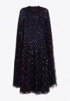 Needle & Thread Heart-shaped Checked Ankle Dress Dress In Midnight Blue
