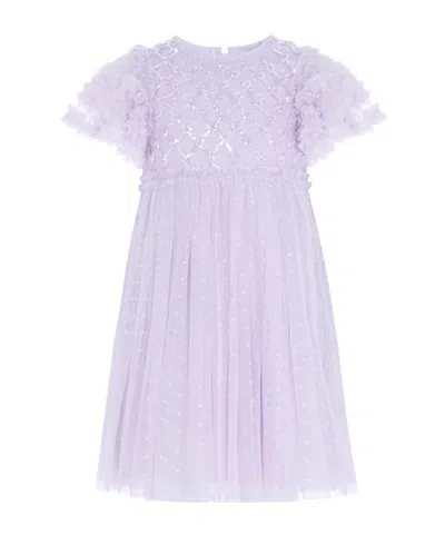 Needle & Thread Heart Lattice Tulle Dress In Purple