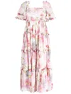 Needle & Thread Needle And Thread Womens Moonshine Hummingbird Floral-print Woven Midi Dress In Pink