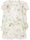 Needle & Thread Immortal Rose Poppy Smocked Mini Dress In White