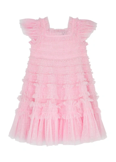 Needle & Thread Kids Lisette Ruffled Tulle Dress In Pink