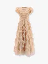 Needle & Thread Long Dress With All-over Sequins In Gold