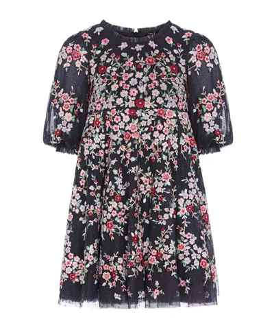 Needle & Thread Lunaria Wreath Dress In Black