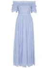 NEEDLE & THREAD MIDSUMMER FLORAL-EMBROIDERED TULLE GOWN