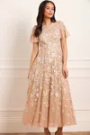 Needle & Thread Antoinettes Floral Round Neck Ankle Gown