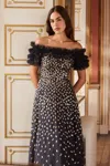 Needle & Thread Autumn Leaves Off-shoulder Ballerina Dress In Black