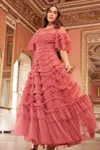 Needle & Thread Bronte Ruffled Dress In Pink
