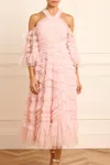 Needle & Thread Bronte Off-the-shoulder Ruffled Tulle Gown In Pink