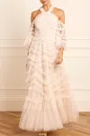 Needle & Thread Bronte Off-shoulder Gown In Champagne