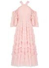 Needle & Thread Bronte Off-the-shoulder Ruffled Tulle Gown In Pink