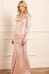 Needle & Thread Camille Long Sleeve Gown In Pink