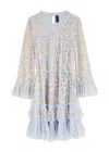 Needle & Thread Sequinned Lace Celia Mini Dress In Blue