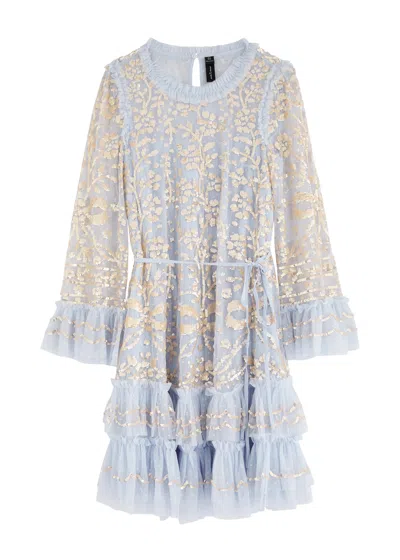 NEEDLE & THREAD NEEDLE & THREAD CELIA SEQUIN-EMBELLISHED RUFFLED TULLE MINI DRESS
