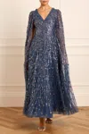 Needle & Thread Sequin-embellished Gown In Blue