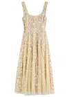 Needle & Thread Confetti Embellished Tulle Gown In Yellow