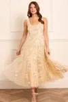 Needle & Thread Confetti Scoop Neck Ballerina Dress In Yellow
