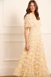 Needle & Thread Daisy Wave Ankle Gown In Yellow