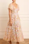 Needle & Thread Dancing Ribbon Sequin-embellished Tulle Gown In Gold