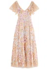 Needle & Thread Dancing Ribbon Sequin-embellished Tulle Gown In Gold