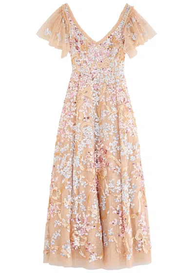 NEEDLE & THREAD NEEDLE & THREAD DANCING RIBBON SEQUIN-EMBELLISHED TULLE GOWN