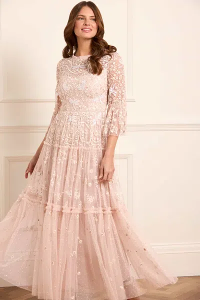 Needle & Thread Dragonfly Garden Ankle Gown In Pink