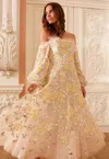 Needle & Thread Elina Rose Off-shoulder Ballerina Dress In Champagne