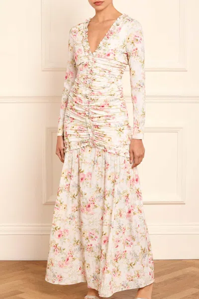 Needle & Thread Enchanted Garden Ellen Crepe Gown In Multi