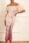 Needle & Thread Essie Ombre Off-shoulder Ballerina Dress In Pink