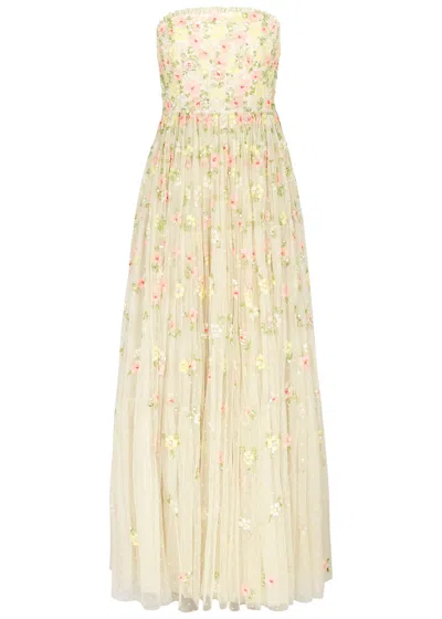 Needle & Thread Freesia Sequin-embellished Tulle Gown, Gown, Cream In Neutral