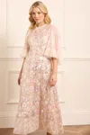 Needle & Thread Garden Delight Gloss Ankle Gown In Champagne