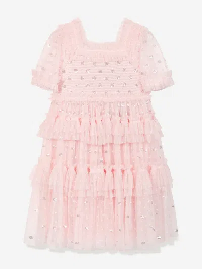 Needle & Thread Kids' Sequinned Dress In Pink