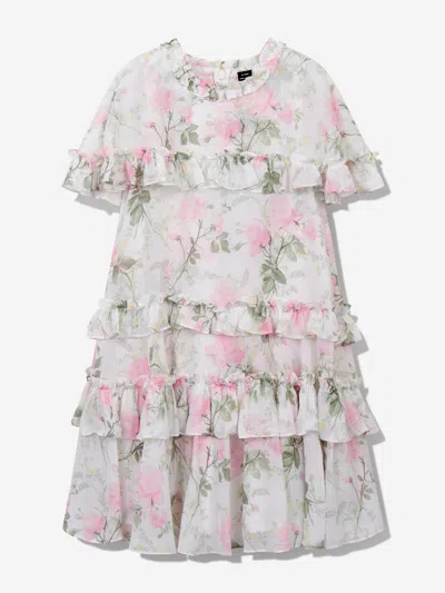 NEEDLE & THREAD NEEDLE & THREAD GIRLS ROSE CHIFFON TIERED CAPE DRESS