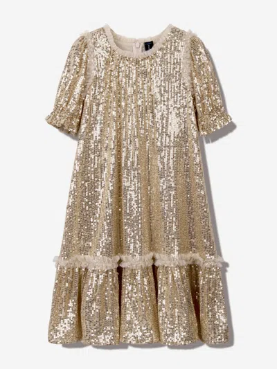 NEEDLE & THREAD NEEDLE & THREAD GIRLS SEQUIN STARLIGHT DRESSS PINK 10 YEARS BY CHILDSPLAY CLOTHING