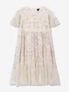 Needle & Thread Posy Pirouette Floral-embroidered Dress In Ivory