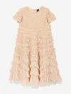 Needle & Thread Girls Wild Rose Ruffle Dress In Gold