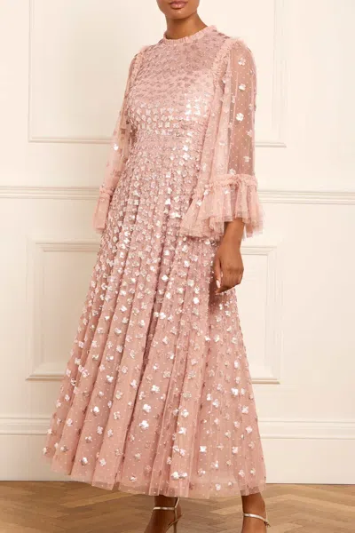 Needle & Thread Fern Sequined Gown In Pink