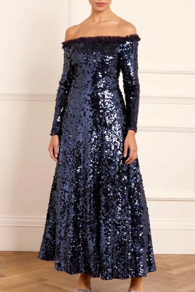 Needle & Thread Hallie Ankle Gown In Blue
