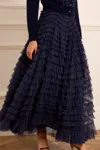 Needle & Thread Hattie Ruffle Ankle Skirt In Blue