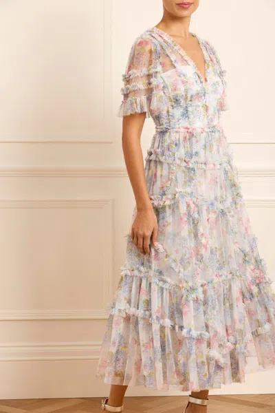 Needle & Thread Hydrangea Ruffle Ballerina Dress In Multi