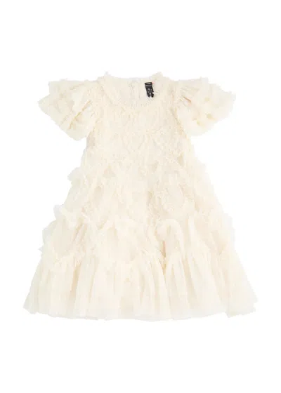 Needle & Thread Babies'  Kids Amorette Heart-ruffled Tulle Dress In White