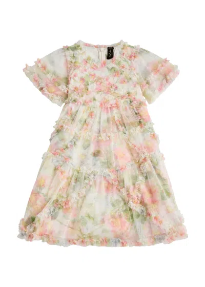 Needle & Thread Babies'  Kids Immortal Rose Maeve Ruffled Tulle Dress In Pink