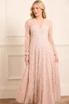 Needle & Thread Leila Dot V-neck Ankle Gown In Pink